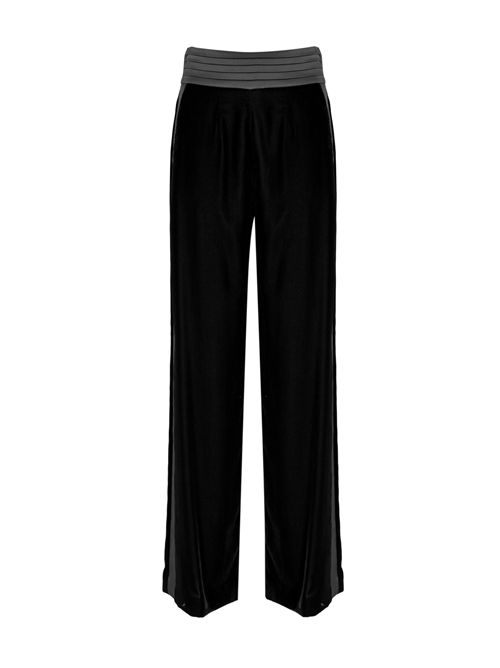 Pantalone smoking in velluto e raso Nero Clips | A231 964800001